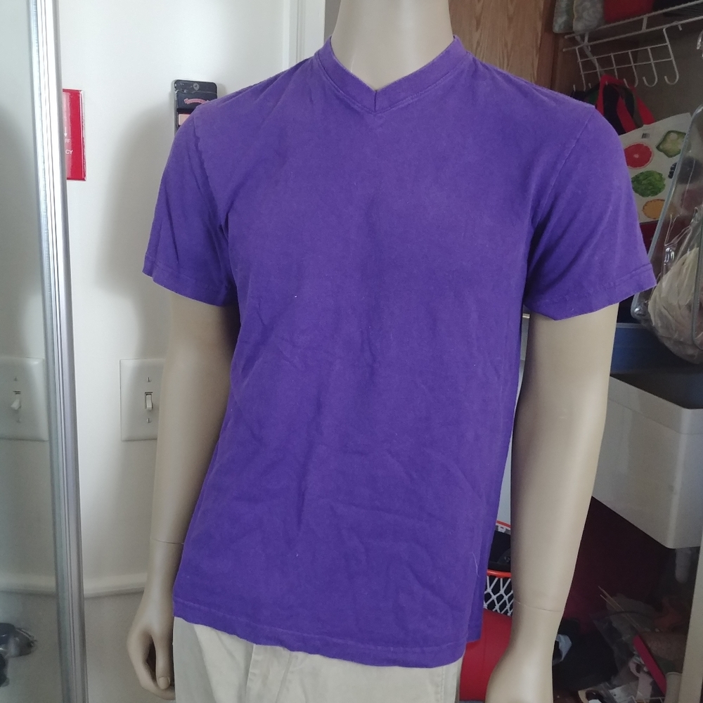 Access Gold Label | purple v neck tshirt basic solid color large